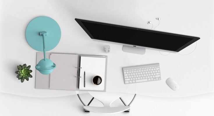desk, computer, modern, keyboard, screen, mockup, desk, desk, desk, computer, computer, computer, computer, computer