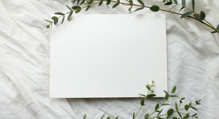 a piece of paper with a plant on top of it